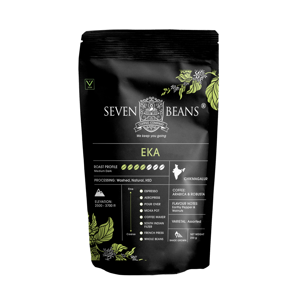 Eka – Medium Dark Roast Coffee | Arabica & Robusta Blend | Italian Roastmaster Crafted